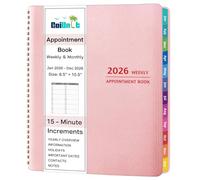 2026 Appointment Book - January - December 2026, Appointment Planner with Weekly and Monthly Spread, 2026 x 10.5 Inch, Large, 15 Minute Increase, 2026 Daily Planner with Pockets, Tabs, Soft Cover
