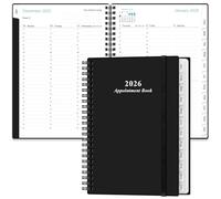 2026 Appointment Book & Planner - Hourly Planner from January 2026 -December 2026, Weekly Appointment Book 2026 with 30-Minute Interval, 6.4" x 8.5", Black