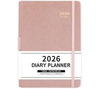 2026 Appointment Book & Planner - Jan. 2026 - Dec. 2026, Daily Hourly Planner 2026, 5.75" X 8.25", 60-Minute Interval, Faux Soft Leather Cover, Premium Paper with Pen Holder, Inner Pocket - Rose Gold