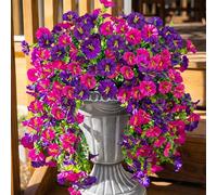 2026 Artificial Hanging Flowers Outdoor, 29.5in Realistic Artificial Flowers Plants, Fake Trailing Plants Morning Glory Decoration,No Fade UV Resistant Realistic,for Porch Patio Window (Mix,1PC)