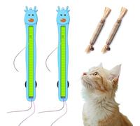 2026 Auto Motion Flying Rope Cat Toy - From Lazy to Crazy, Interactive Self-Play Wand Toy for Indoor Cats, Rotating Teaser with Natural Materials & Bonus Catnip (Blue*2)