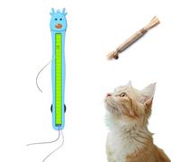 2026 Auto Motion Flying Rope Cat Toy - From Lazy to Crazy, Interactive Self-Play Wand Toy for Indoor Cats, Rotating Teaser with Natural Materials & Bonus Catnip (Blue*1)