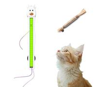 2026 Auto Motion Flying Rope Cat Toy - From Lazy to Crazy, Interactive Self-Play Wand Toy for Indoor Cats, Rotating Teaser with Natural Materials & Bonus Catnip (White*1)