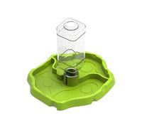 2026 Automatic Reptile Water Dispenser Feeding Bowl for Blue Sea Turtle with Integrated Water Reservoir for Terrariums (Green, One Size)