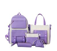 2026 Backpack Casual Backpack Set for Students, Lightweight Durable Daypack with Multiple Pockets, Stylish Unisex Bookbag for Teens and Kids, purple, standard size, Rucksack Backpacks