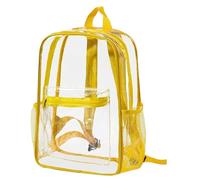 2026 Backpack Start Season Transparent Schoolbag Large Capacity Outdoor Travel Backpack Transparent PVC Backpack (Yellow, M)