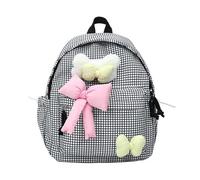 2026 Backpack Trendy Checked Backpack for Men, Women and Kids, Cute Bow Design, Lightweight Durable School Bag for Daily Use, Commuting, Casual Outfit, black, standard size, Daypack Backpacks