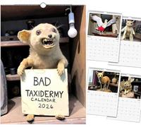 2026 Bad Taxidermy Wall Calendar-Weird, Gross & Hilariously Awful Taxidermy, 12 Months of Funny Animal Fail Photos Calendar, Dark Humor for Home Decor, White Elephant Prank Gifts (White,1pc)