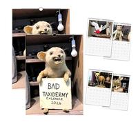 2026 Bad Taxidermy Wall Calendar-Weird, Gross & Hilariously Awful Taxidermy, 12 Months of Funny Animal Fail Photos Calendar, Dark Humor Art Planner for Home Decor, White Elephant Prank Gifts (2pcs)