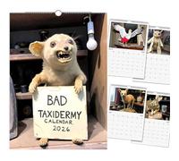 2026 Bad Taxidermy Wall Calendar-Weird, Gross & Hilariously Awful Taxidermy, 12 Months of Funny Animal Fail Photos Calendar, Dark Humor Art Planner for Home Decor, White Elephant Prank Gifts (1pc)