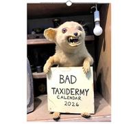 2026 Bad Taxidermy Wall Calendar - Weird, Gross & Hilariously Awful Taxidermy, Unique Monthly Bad Animal Calendar Planner Prank, 12 Fails Animal Art Illustrations, White Elephant Gifts & Gag Gift