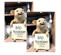 2026 Bad Taxidermy Wall Calendar, Weird, Gross & Hilariously Awful Taxidermy, White Elephant Gifts & Gag Gift, for Home or Office Decor Memorable Gift Idea (2pcs)