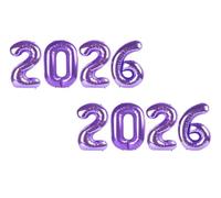 2026 Balloon - 2 Pack Purple Birthday Number Balloons, 40 Inch Large Foil Balloons for Men Women Boys Girls Purple Themed Birthday Decorations，Number 2026 Balloon