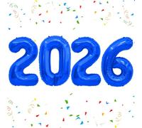2026 Balloons 40 Inch Foil Number Balloons 2026 Number Balloon for New Year Eve Festival Christmas Birthday Wedding Anniversary Party Supplies, New Years Decorations Blue