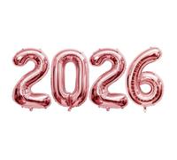 2026 Balloons, 40in/101.6cm Inflatable Number Balloons New Years Eve Decorations 2026 for Eve Festival Birthday Christmas Graduation Decorations, Comes with Glue Dots and Ribbon (Rose Gold)