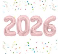 2026 Balloons Number Balloons 2026 Balloon Numbers, 40 Inch Foil Number Balloon for New Year Eve Festival Christmas Birthday Wedding Anniversary Party Supplies, New Years Decorations Rose Gold