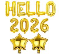 2026 Balloons, Rose Gold Hello 2026 Number Balloons, Happy New Years Decorations (Gold)