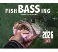 2026 Bass Fishing Wall Calendar 16-Month X-Large Size 14x22, Freshwater Trophy Largemouth and Smallmouth Bass - The KING Company-Monster Calendars