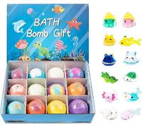 2026 Bath Bombs with Surprise Inside, Natural Bath Bombs with Mega Bubbles & Surprise Inside, 12 Pack Kids Bath Bombs Gift Set with Ocean Toys Inside, Skin-Friendly Bathing Kit for Boys & Girls (#A)