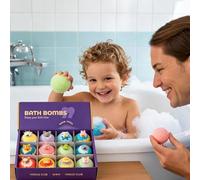 2026 Bath Bombs with Surprise Inside,Ocean Toy Bath Salt Ball Sleeve Box BathBombs,12 Pack Fizzy Egg Shaped BathTruffles with Surprise Inside,for Easter Basket Stuffers Party Favors Birthday Gifts