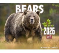 2026 Bears Wall Calendar 16-Month X-Large Size 14x22, Grizzly, Brown, Black Bears Calendar by The KING Company-Monster Calendars