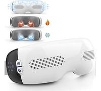 2026 Best!! Eye Massager with Heat and Cooling Eye Masks for Dark Circles Puffiness 3D Airbag Kneading Vibration Eye Massage for Migraines Bluetooth M