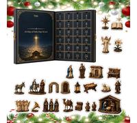 2026 Bethlehem Christmas Countdown 24 x 2D Acrylic Nativity Tabletop Set | Nativity Story theme with 24 x 2D acrylic ornaments to build a tabletop scene for kids, teens, adults, and Christian families