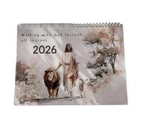 2026 Bible Stories Art Calendar with Tearable Page, Yellow | Premium Archival Paper with Twin-Coil Binding for Daily Planning, Inspirational Calendar, Hear Him Art Paintings