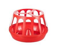 2026 Bird Bath Chicken Feeder, Tilt-Proof Feeding Trough for Chickens, Round Feeding Device for Home Use (Red, 28 x 22 x 21 cm)