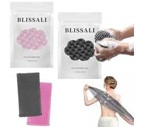 2026 Blissail Exfoliating Antibacterial Shower Towel -Skin Deep Exfoliating Towel, Extra Long Exfoliating Washcloth for Men Women,Exfoliating Body Scrubber for for Sensitive Skin & SPA (Black)