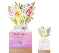2026 Bloomy Flowers Desk Calendar | Creative Flower Small Calendar | Flower Jan-Dec 2026 Calendars Aesthetic | For Appointment Agenda Planning Home Office Supplies School Teacher Student Family