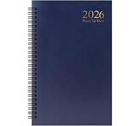 2026 Blue A5 Week to View Wirebound Diary - Durable & Practical Planner for Home Office Personal Scheduling, with Strong Binding Sold by VR ANGLE