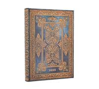 2026 Blue Luxe (Luxe Design) Midi 12-month Day-at-a-Time Hardcover Flexi Dayplanner 2026 (Elastic Band Closure)