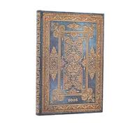 2026 Blue Luxe (Luxe Design) Mini 12-month Horizontal Hardcover Flexi Dayplanner 2026 (Elastic Band Closure)
