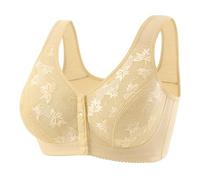 2026 Bras for Women Bras for Older Women Ellymuse Senior Bra Seamless Front Closure Easy Wear Versatile Soft Lightweight Lingerie (Light Yellow, 36)