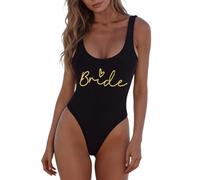 2026 Bride Swimsuit White Bride Swimming Costume One Piece Swimsuit Bride-Print Tummy Control Push Up Swimwear Backless Monokinis Bathing Suit for Beach Party