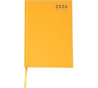 2026 Bright A4 Day A Page Diary With Personal Organiser Planner Hardback Half Page on Saturday & Sunday (Yellow)
