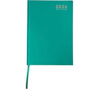 2026 Bright A4 Day A Page Diary With Personal Organiser Planner Hardback Half Page on Saturday & Sunday (Green)