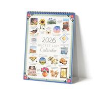 2026 Bucket List Calendar, Inspirational Monthly Wall Calendar - Celebration of Life's Seasons, Seasonal Adventure Planner with Stickers, 2026 To Do List Calendars, Large Grid, 9" X 12" (1pcs)