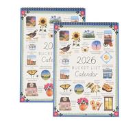 2026 Bucket List Wall Calendar, 12-Month Wall Calendar, Celebration of Life’s Seasons, Inspirational Monthly To-Do & Bucket List Planner, for Home Office Decor (2PC)