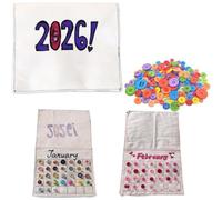 2026 Button Calendar: Stitch Your Year One Button at a Time, Beginner-Friendly Stitch Wall Calendars 2026, DIY Colorful Months Calendars,Creative Gift for Sewing Lovers (Calendar+Buttons)