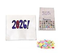 2026 Button Calendar: Stitch Your Year One Button at a Time, Buttons Embroidery Stitch Fabric Calendars with Canvas Grid, DIY Buttons Sewing Calendar Craft Kit for Sewing Lovers (1Pc)