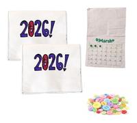 2026 Button Calendar: Stitch Your Year One Button at a Time, DIY 2026 Button Calendar - Sewing Buttons Monthly Wall Calendars Craft Kit, Creative Slow Living Gift for Sewing Lovers (White Pack of 2)