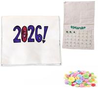 2026 Button Calendar: Stitch Your Year One Button at a Time, DIY 2026 Button Calendar - Sewing Buttons Monthly Wall Calendars Craft Kit, Creative Slow Living Gift for Sewing Lovers (White Pack of 1)