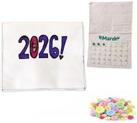 2026 Button Calendar: Stitch Your Year One Button at a Time, DIY Sewing Buttons Monthly Wall Calendar Craft Kit, Creative Colorful Months Calendar for Craft Lovers (with Buttons)