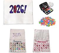 2026 Button Calendar: Stitch Your Year One Button at a Time, DIY Sewing Monthly Calendars Craft Kit, Sewing Buttons Monthly Wall Calendars Craft Kit for Sew Lovers (Include Sewing Kit)