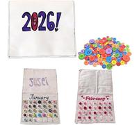 2026 Button Calendar: Stitch Your Year One Button at a Time, DIY Sewing Monthly Calendars Craft Kit, Sewing Buttons Monthly Wall Calendars Craft Kit for Sew Lovers (Buttons*400)