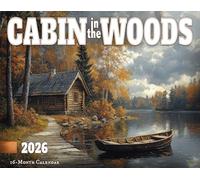 2026 Cabin in the Woods Wall Calendar 16-Month X-Large Size 14x22, Best Retro Rustic Cabin Calendar by The KING Company-Monster Calendars