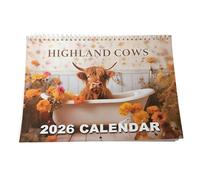 2026 Calendar 12 Months - Highland Cow Monthly Wall Calendar 12 Month,Schedule Planning Organizing Offices Supplies for Studio Classroom Home Meeting Room School
