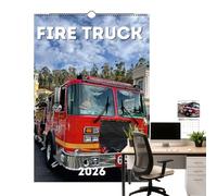 2026 Calendar 12 Months | Home Calendar Fire Truck | Planner with Aesthetic Design | Organization Decoration for Home, School, Office, Bedroom